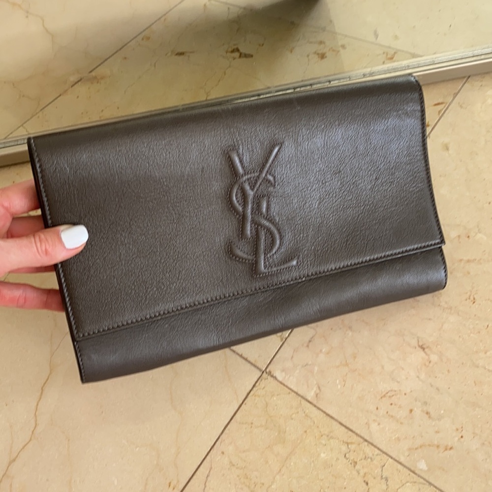 Saint Laurent Du Jour your clutch Gray